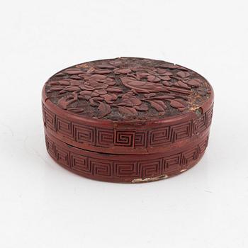 A lacquer ware box, China, late Qing dynasty.