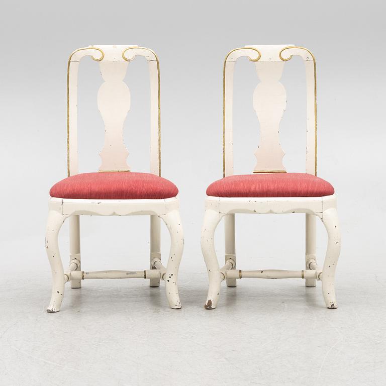 A pair of late Baroque chairs, mid 18th Century.