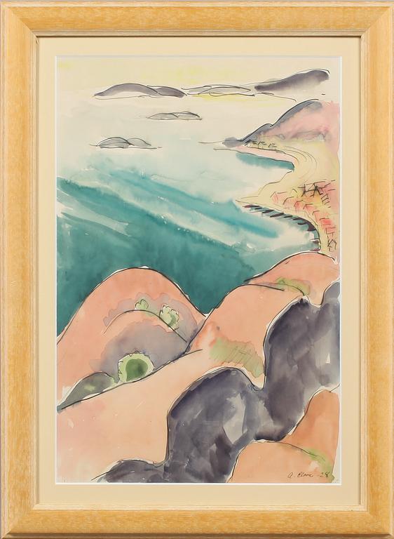 AGNES CLEVE, akvarell, signerad och daterad 1928.