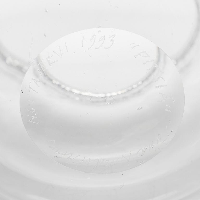 Tiina Nordström, an art glass signed Tiina Nordström, Nuutajärvi 1993.