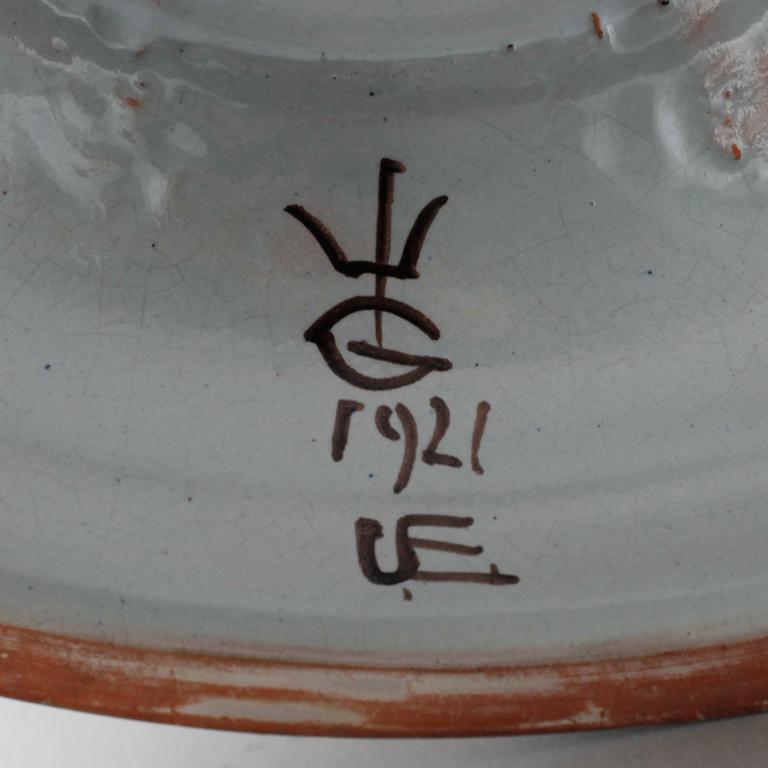 A unique earthenware soup terrine by GABRIEL BURMEISTER for Upsala Ekeby, dated 1921.