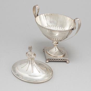 SOCKERSKÅL, silver, sengustaviansk stil, Stockholm, 1902.