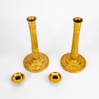 A pair of Empire candle sticks first half of the 19th century.