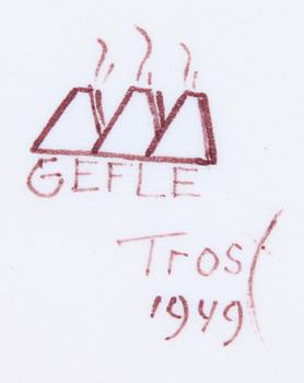 BRICKA, flintgods, Eugen Trost, Gefle Porslinsfabrik, 1949.