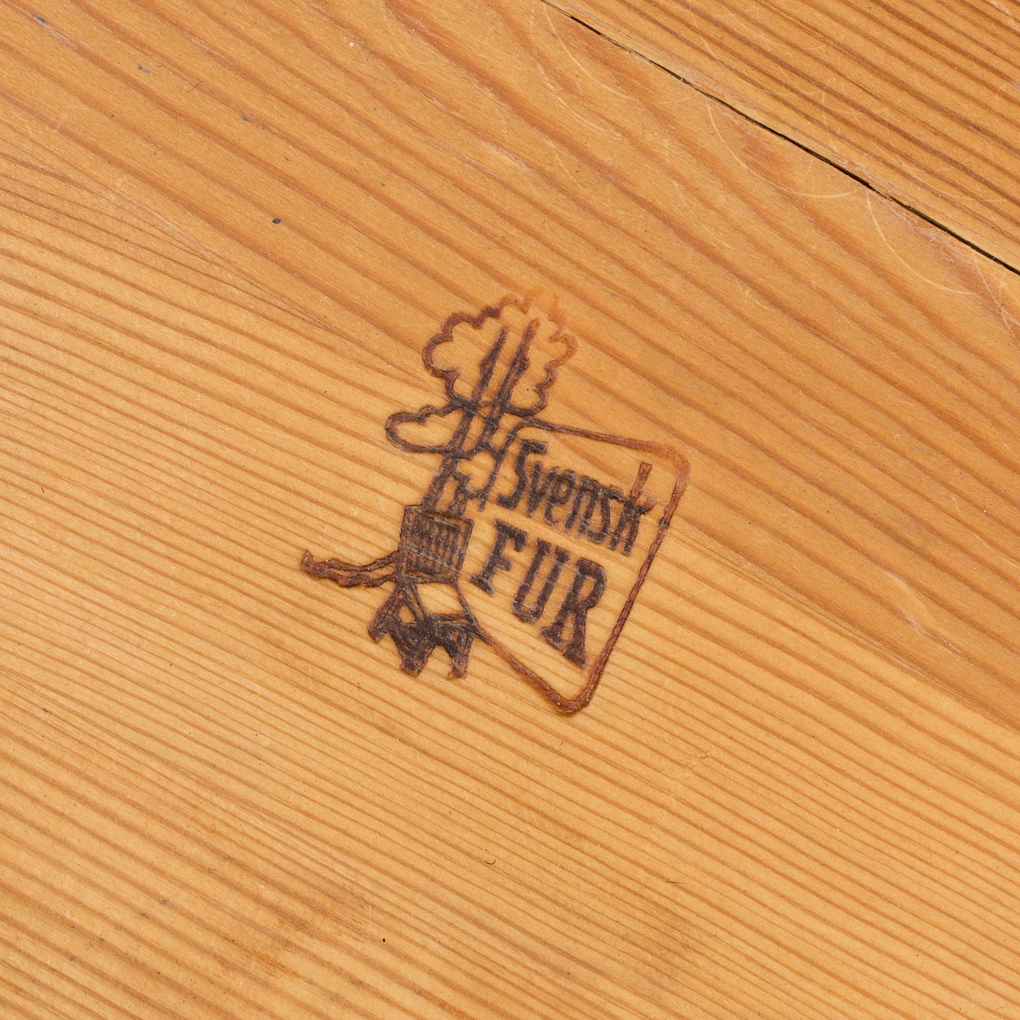 A second half of the 20th century 'Visingsö' stool by Carl Malmsten, Svensk Fur.