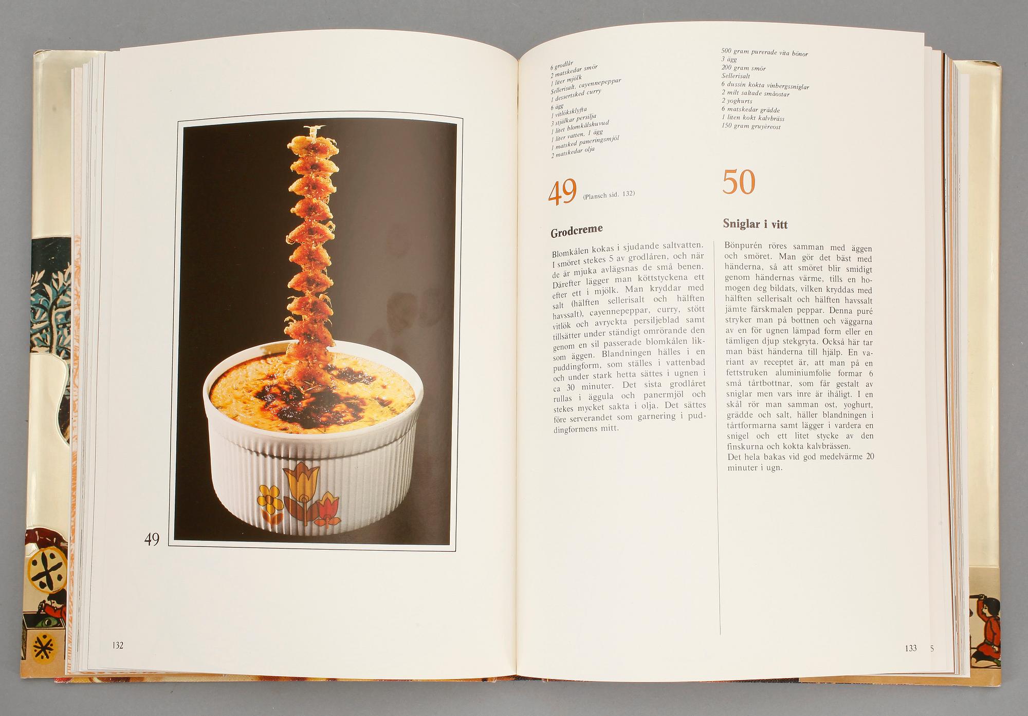 BOK, Salvador Dali, kokbok. Numr 2798/3000. "Dinéerna med Gala". Stureförlaget AB, Stockholm 1975.