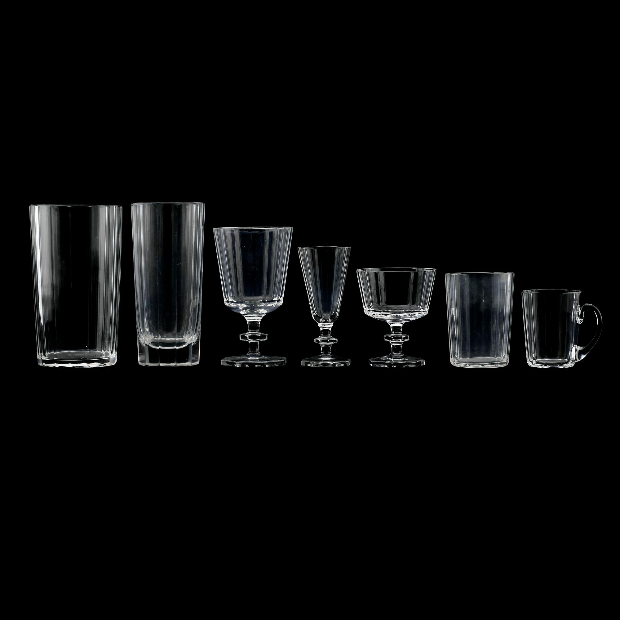 GLASSERVIS, 50 delar, "Karlberg", Elis Bergh, Kosta, 1900-tal.