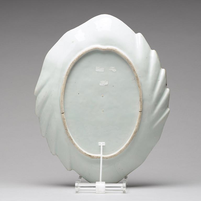 A leaf shaped dish, Qing dynasty, Qianlong (1736-95).