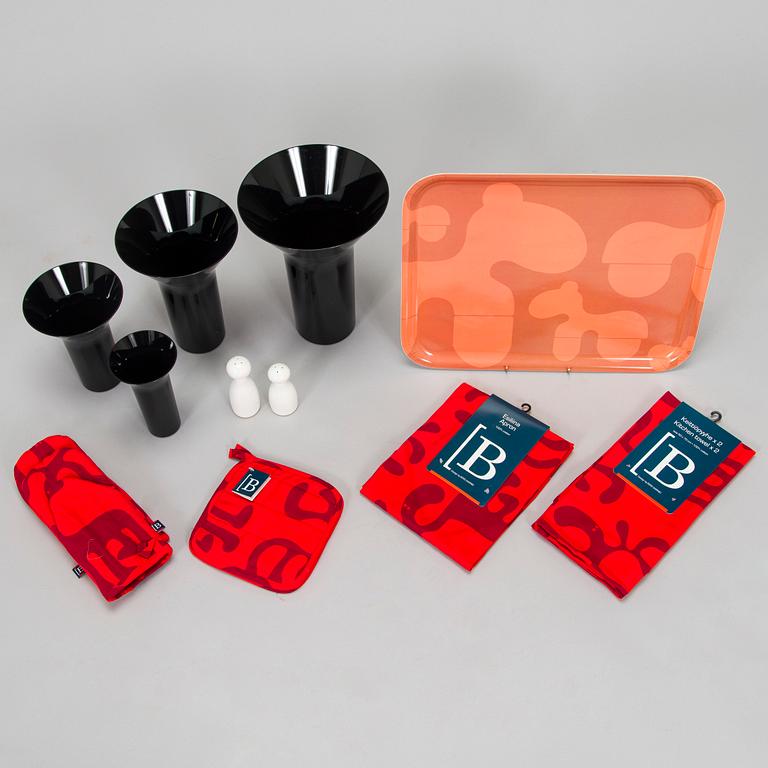 Eero Aarnio, erä kodintuotteita, 12 kpl, eri valmistajia.