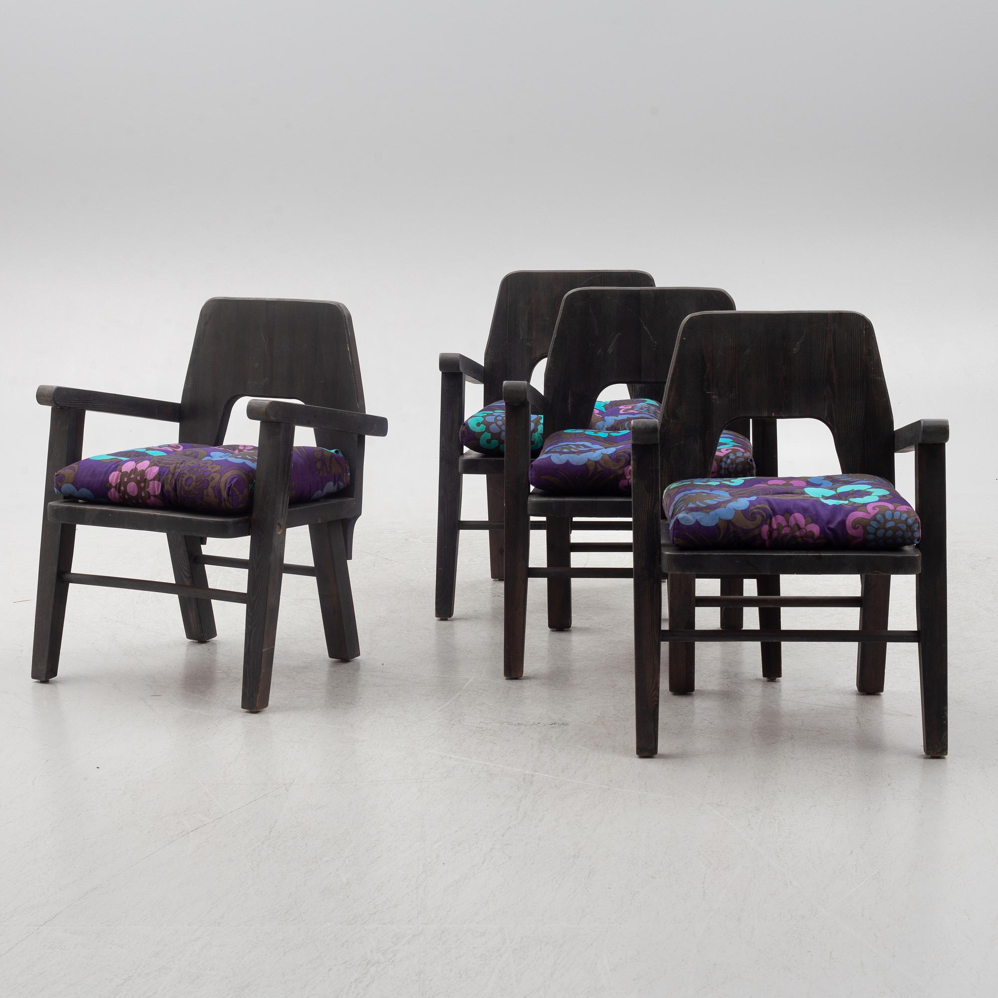 Stig Sandkvist, karmstolar 4 st, 1900-talets slut.