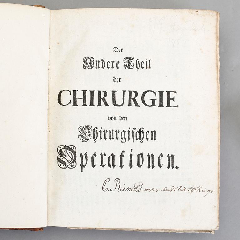 LORENZ HEISTER, 2 vol, Chirurgie in welcher alles was zur sund arznen.., Nürnberg 1752.