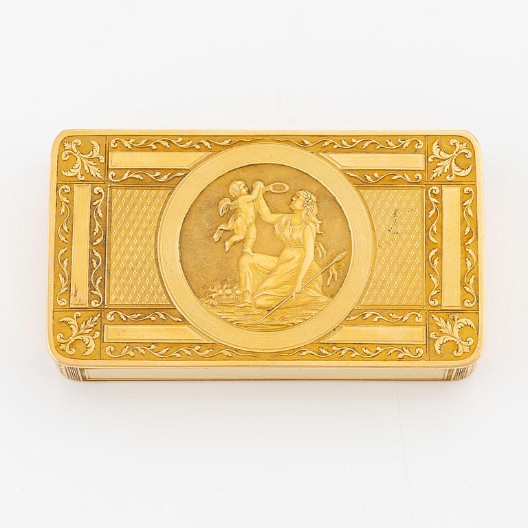 An 18K gold box, mark of Isaac Malmborg, Stockholm 1813.