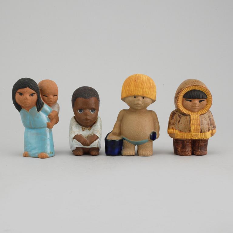 Four figurines designed by Lisa Larson for Gustavsberg.