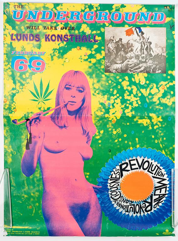 Sture Johannesson, "The underground will take over Lunds Konsthall February 69"/"Haschflickan".