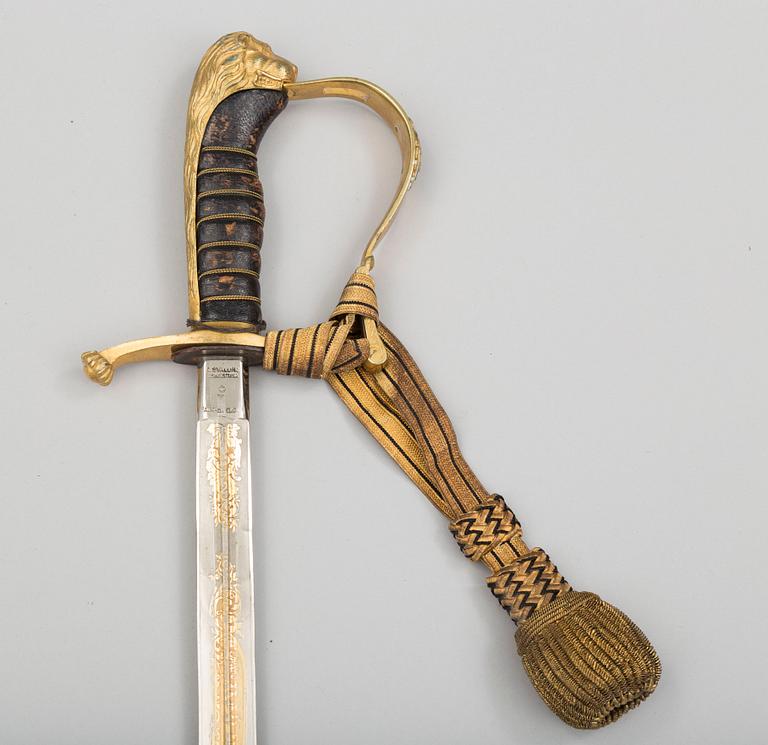 A Swedish infantry officer's sabre with scabbard.