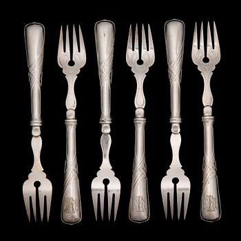 FISKBESTICK, 12+12+2, försilvrade, jugend, 1900-talets början.
