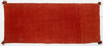 An embroidered carriage cushion, c. 98,5 x 41 cm, South West Scania, circa 1800-1830.