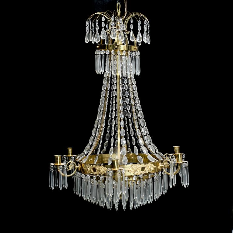 LJUSKRONA, Karl Johan-stil, 1900-talets andra hälft. Höjd ca 73 cm.