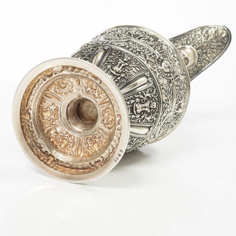 S Smith & Son, vinkanna, silver, London, England 1871.