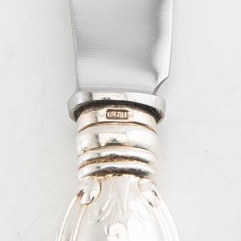 Cutlery, 86 dlr "Olga" silver CG Hallberg Stockholm 1950s.