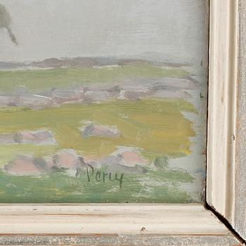 ARTHUR PERCY, olja på pannå, signerad.