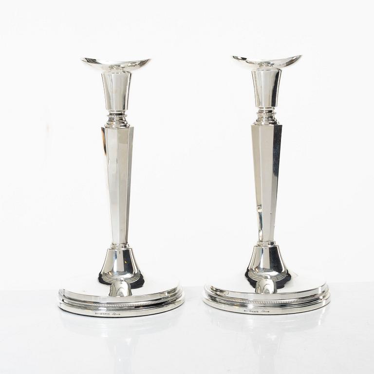 Eric Löfman, Candelsticks, a pair, silver, KG Markström, Uppsala 1972.