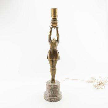 Bordslampa troligen Malmö Lampfabrik Art Deco 1900-talets första hälft.