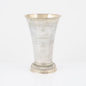 A Swedish parcel-gilt silver beaker, marks of Anders Lindström, Kalmar 1833.