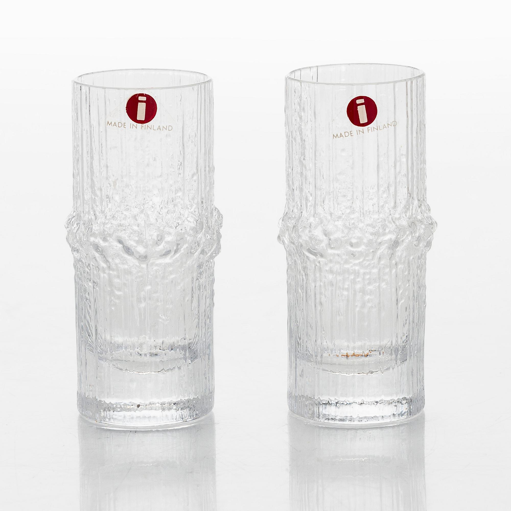 Tapio Wirkkala, snapsilaseja, 6 kpl, "Niva", alkuperäisessä laatikossa. Iittala.