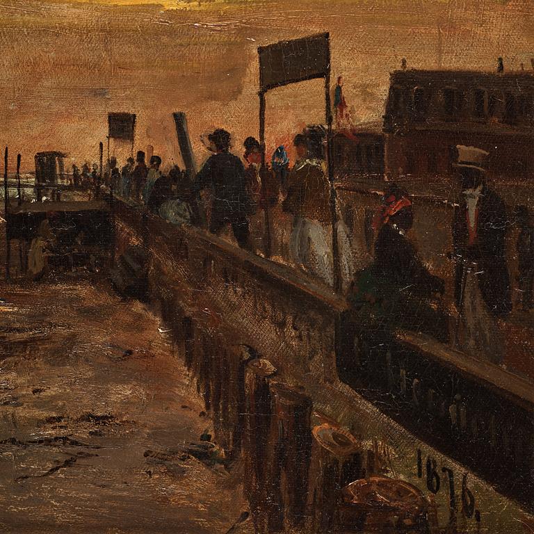 Olof Hermelin, Evening by the pier, scene from the United States of America.