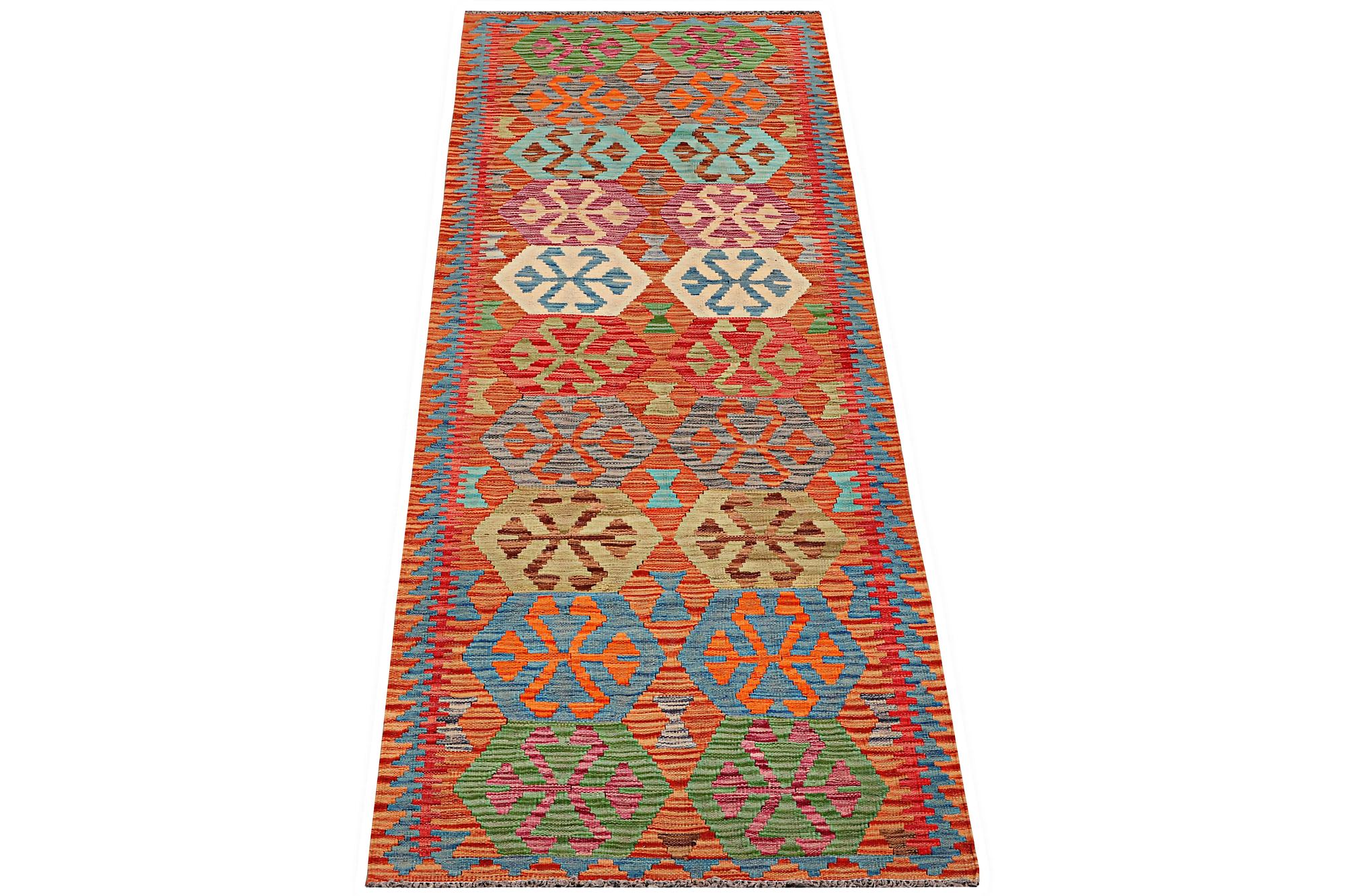 A Kilim runner, c. 298 x 84 cm.