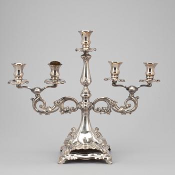 LJUSSTAKE, nysilver. W. Pettersson Åbo, början av 1900-talet.