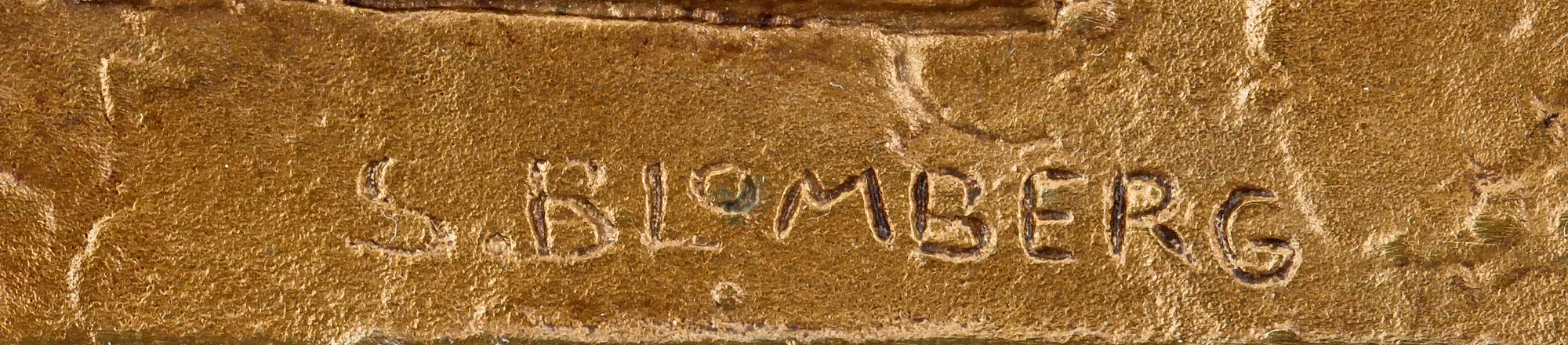 STIG BLOMBERG, bronsrelief, sign, 1900-tal.