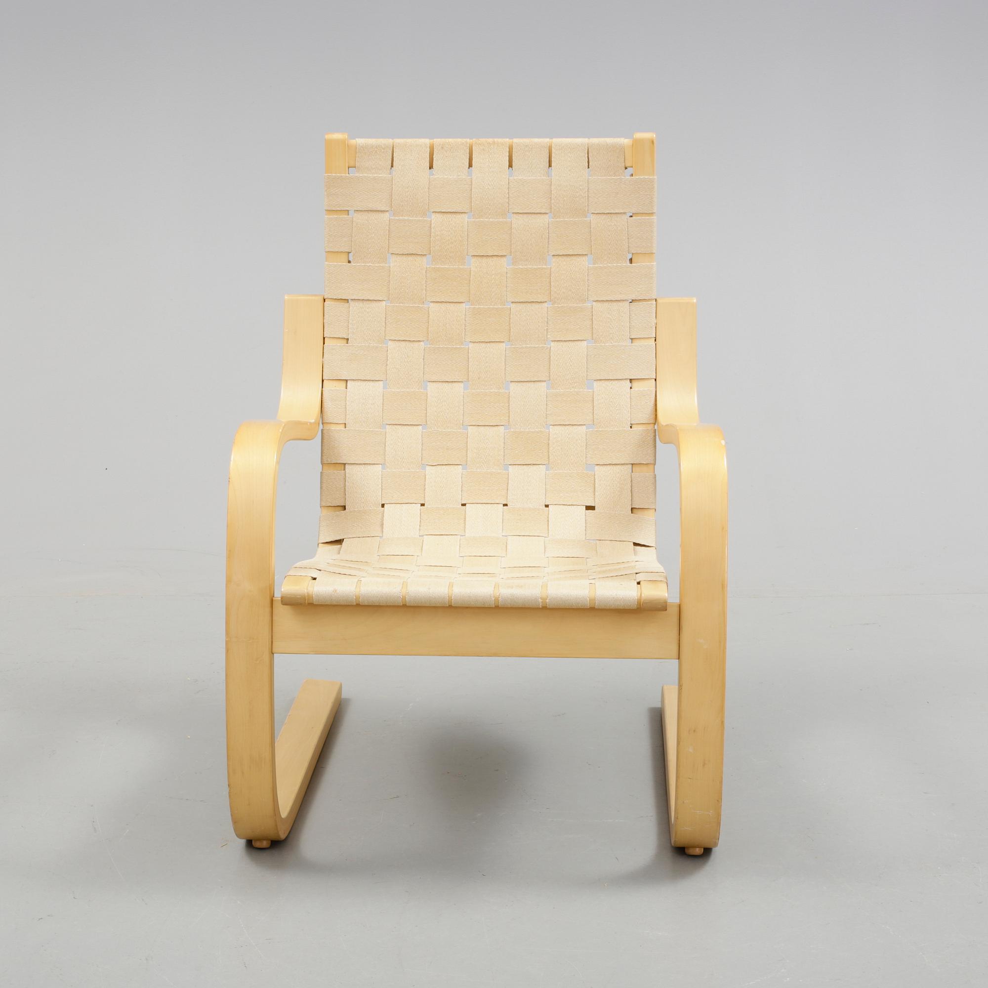 FÅTÖLJ, Alvar Aalto, Artek, modell 406. Björk.