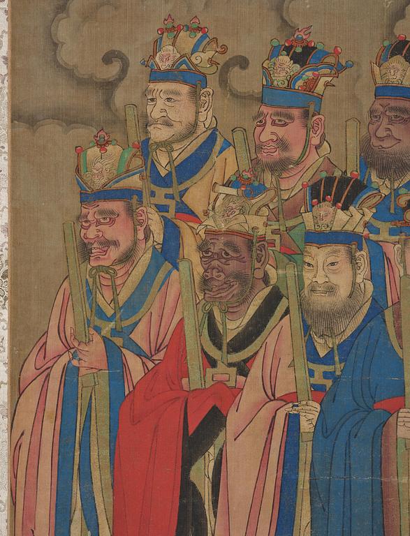A Daoist painting of the lords and officials of hell by an anonymous artist, Qing dynasty, 18th/19th century.