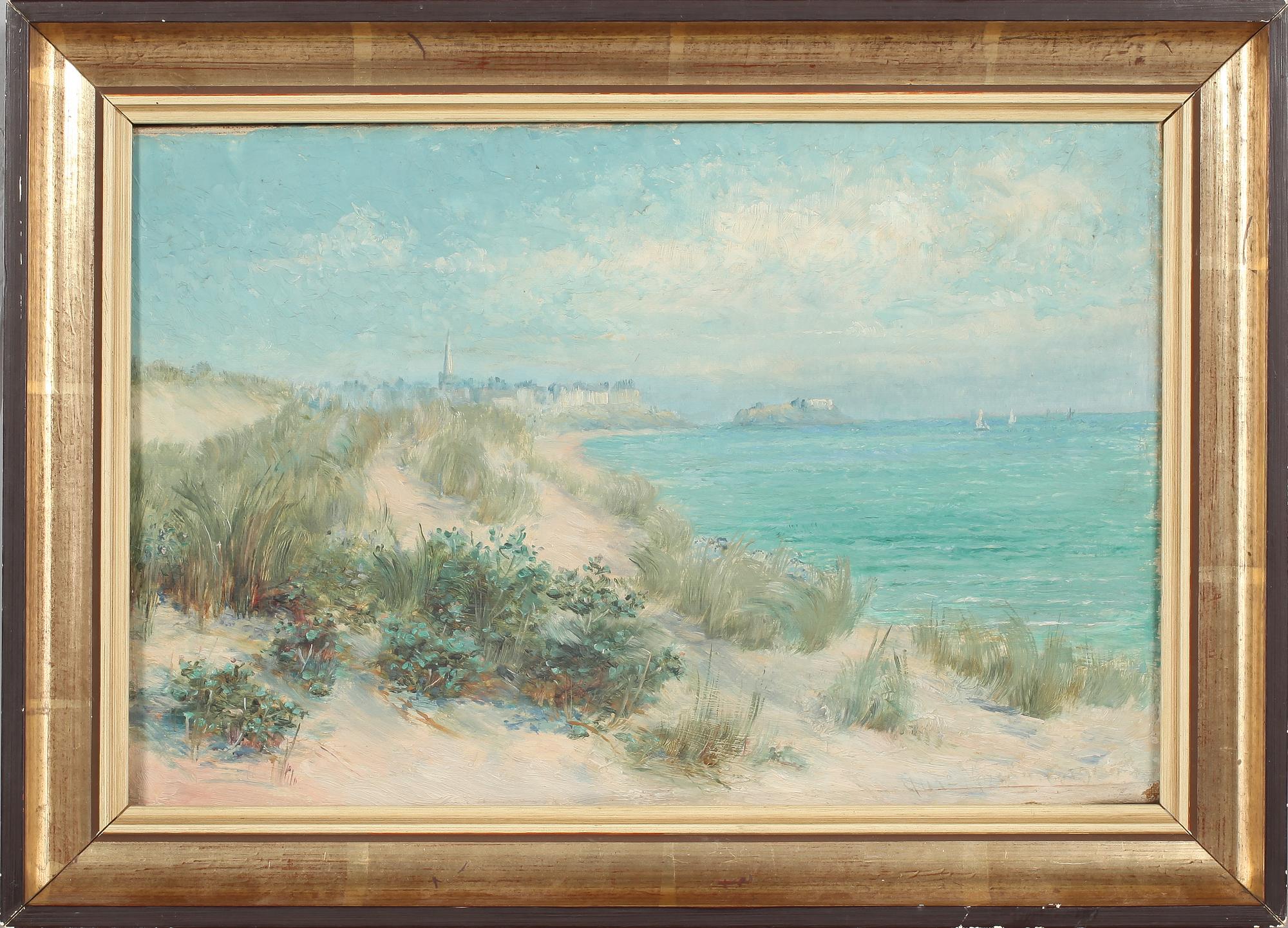 OKÄND KONSTNÄR, olja på duk, otydligt signerad, omkring 1900.