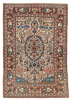 1203. SEMIANTIK ISFAHAN PART SILK. 214,5 x 151 cm.