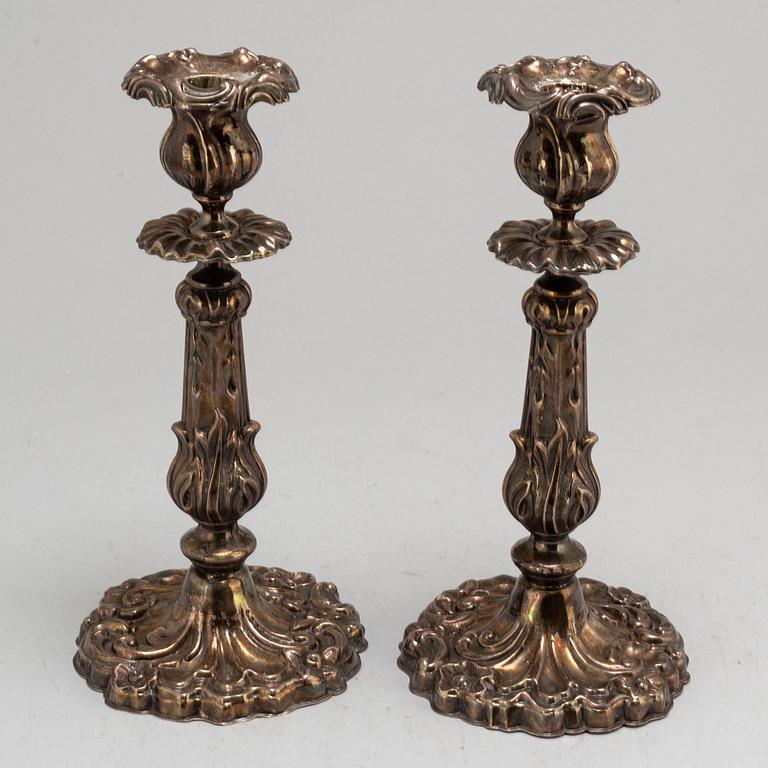 ADOLF LILLJA, a pair of silver candlestciks, Stockholm, 1848.