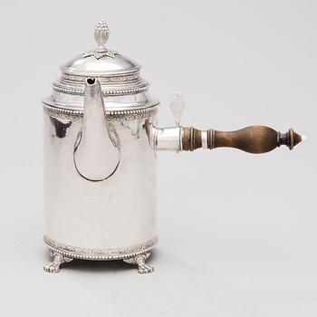 A SWEDISH SILVER COFFEE POT , silver Petter Eneroth, Stockholm 1791.