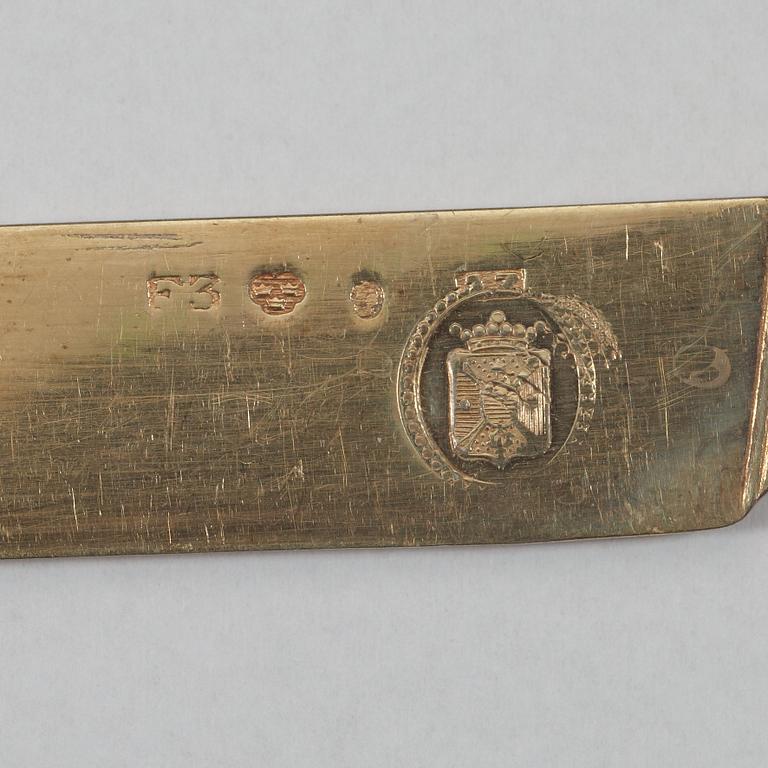 DESSERTBESTICK, 18 delar, 6+10, av Adolf Zethelius, Stockholm 1812.