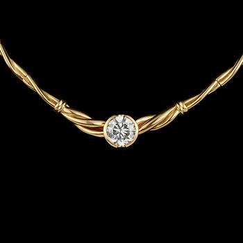 1046. A brilliant cut diamond necklace, 3.77 cts.