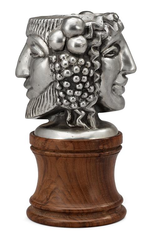 An Anna Petrus "Janus head" pewter vase by Svenskt Tenn 1956.