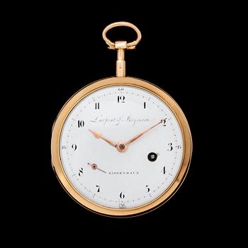 A gold pocket watch, Larpent & Jürgensen, Copenhagen, c. 1800.