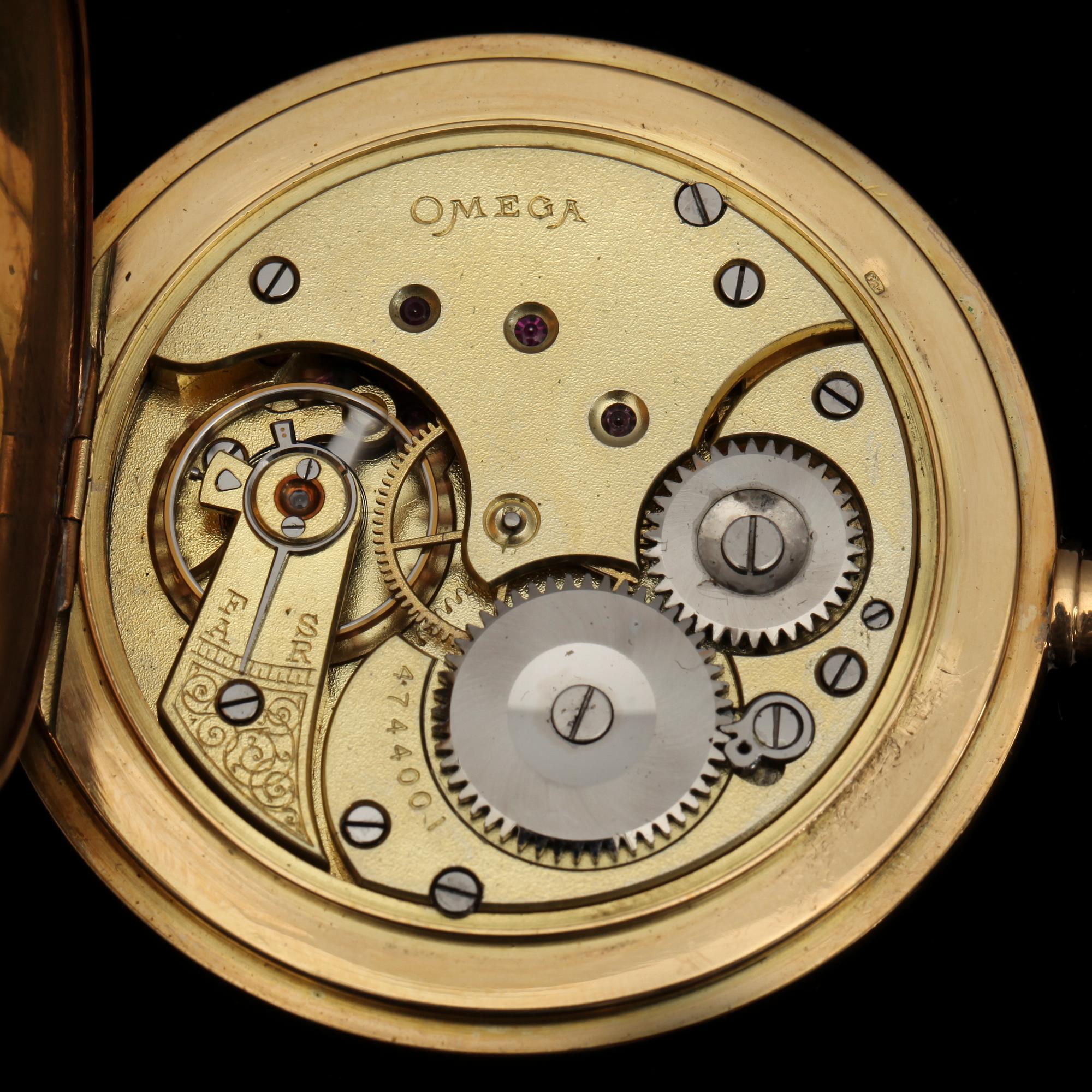 HERRFICKUR, 14K guld. Savonette. Omega.