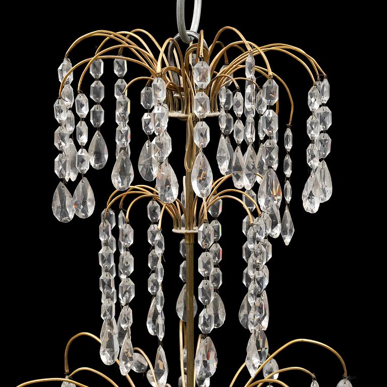 A Gustavian-style eight light chandelier, 20th ct, some parts older.