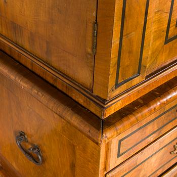 A Swedish late baroque cupboard, mid 18th century.