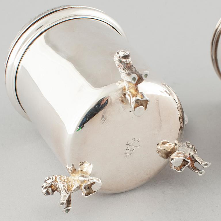A silver jug and vase by Preben Salomonsen, Denmark from the second half of the 20th century.
