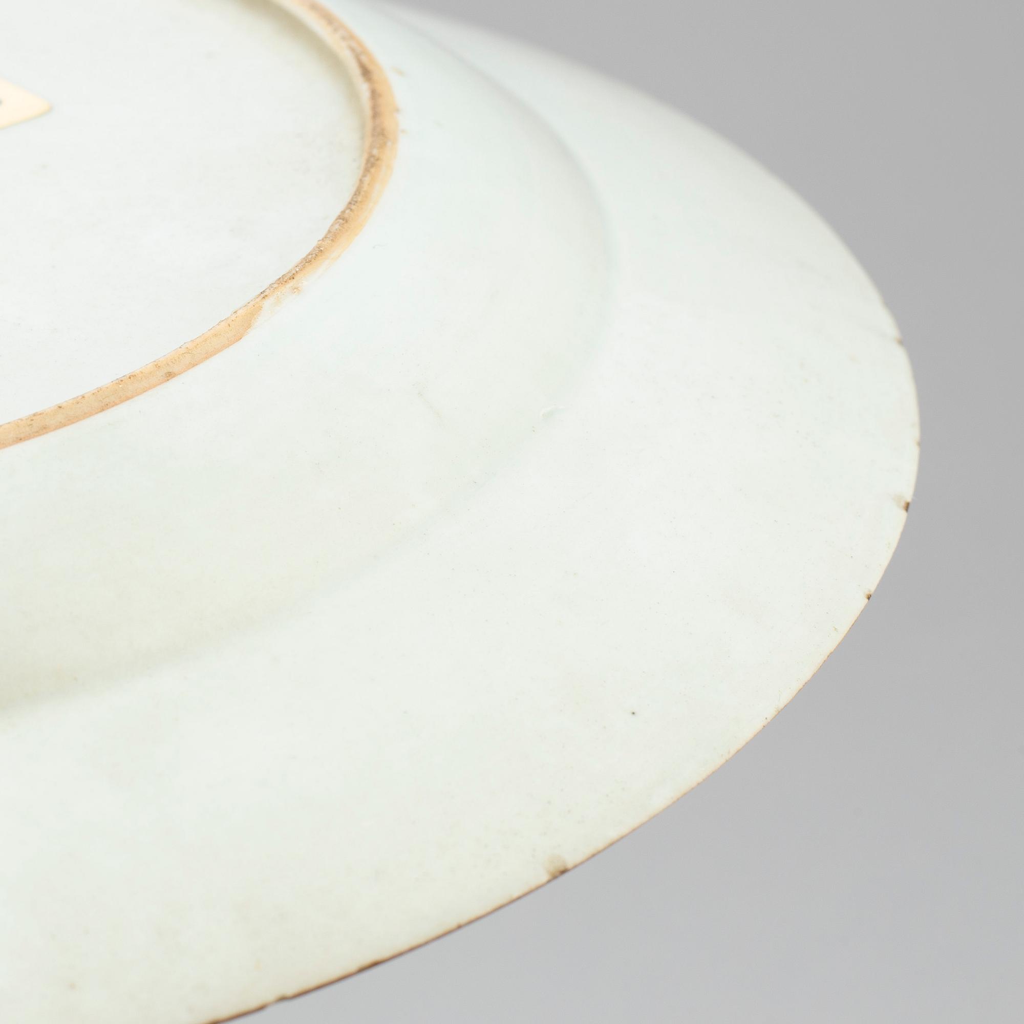 TALLRIK, kompaniporslin. Qingdynastin, Qianlong (1736-95).