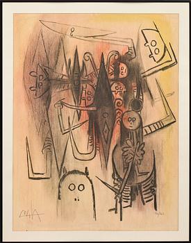 WIFREDO LAM, färglitografi, sign och numr 190/262.