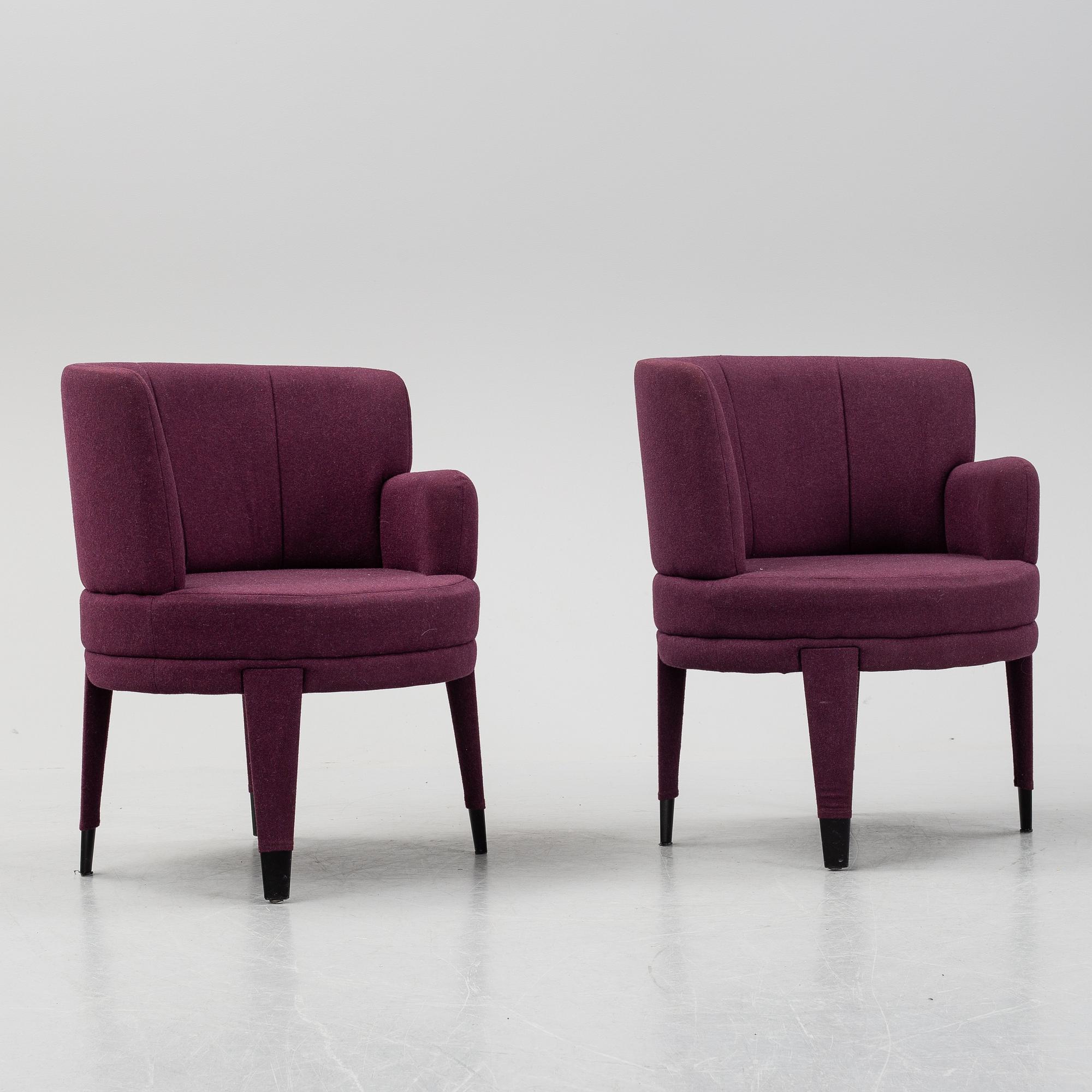 A pair of armchairs, 21st Century.
